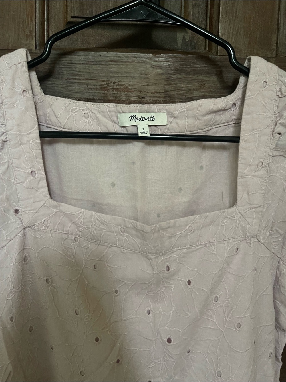Madewell Light Lavendar Eyelet Square-Neck Dress Size S - Picture 2 of 5